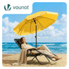 VOUNOT 2m Tilting Garden Parasol UV50+ with Ground Anchor, Yello