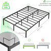 VOUNOT Double Bed Frame 135x190 cm, Sturdy Metal - 36cm Height, Black