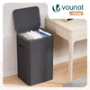 VOUNOT 90L Laundry Basket with Lid, Foldable Hamper w/ Removable Bag, Anthracite