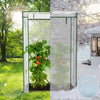 VOUNOT Garden Greenhouse w/Roll-Up Door, 135g/m² PE Cover, 100x50x150cm, White