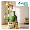 VOUNOT Cat Tree with Scratching Posts Multi - Level Cat Activity 112cm Green&Orange