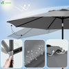 VOUNOT 2.7m Garden Parasol, Sunshade Patio Outdoor Tilting Umbrella with Crank Handle and Cover, Grey