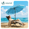 VOUNOT 2m Tilting Garden Parasol UV50+ with Ground Anchor, Turquoise