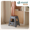 VOUNOT  Folding Step Stool, Anti-Slip Folding Stool, 39x32x40 cm Grey