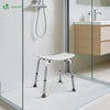 VOUNOT Adjustable Shower Stool, Bath Seat w/Non-Slip Feet Max Load 136 kg, White