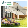 VOUNOT 270cm Garden Parasol, UV50+ Sun Umbrella w/Shoulder Carry Bag, Beige