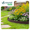VOUNOT Plastic Garden Edging, Flexible Lawn Edging with Pegs, Brown 20m