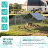 VOUNOT  Walk In Chicken Run Coop, Galvanised Poultry Cage, 400x300x200 cm