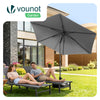 VOUNOT 270cm Garden Parasol, UV50+ Sun Umbrella w/Shoulder Carry Bag, Grey