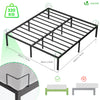 VOUNOT Super King Bed Frame 180x200 cm, Sturdy Metal - 36cm Height, Black