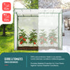 VOUNOT Garden Greenhouse w/Roll-Up Door, 135g/m² PE Cover, 200x77x170cm, White