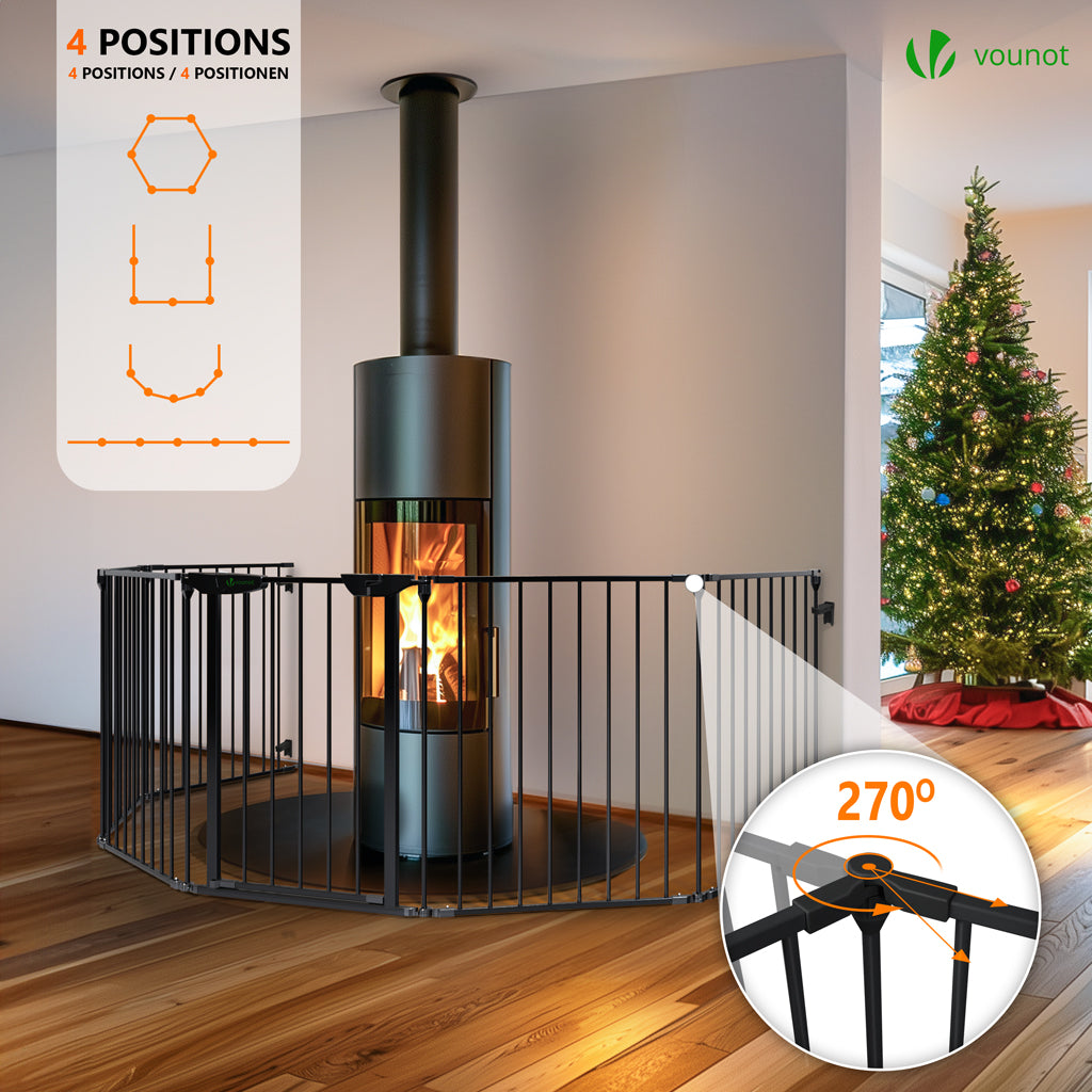 VOUNOT 6 Panel Safety Barrier Fireplace Protection Metal Fire Guard Ga