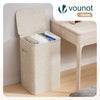 VOUNOT 90L Laundry Basket with Lid, Foldable Hamper with Removable Bag, Beige