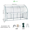 VOUNOT Lean to Wall Greenhouse with Zipped Roll-Up Door 300x100x180cm, White