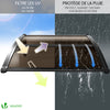 VOUNOT 100x80cm Front Door Canopy Porch Outdoor Awning, Patio Rain Shelter, Brown