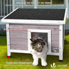 VOUNOT Cat House Wooden Kitten Home Outdoor Pet Shelter 57x45x43cm, Grey - VOUNOTUK