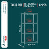 VOUNOT 4-Tier Heavy Duty Shelving Units Set of 2, 700kg, 160x80x40 cm