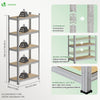 VOUNOT 5-Tier Heavy Duty Shelving Unit Set of 2, 150x70x30 cm, Metal