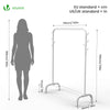 VOUNOT Clothes Rack with Shoe Shelf & 8 Hooks Metal Wardrobe 110x41x150cm, White