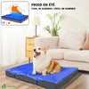 VOUNOT Dog Bed with Cooling Mat, Wahsable Pet Mattress Crate Cushion, Grey 91x70x9cm