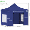 VOUNOT 3x3m Heavy Duty Gazebo with 4 Sides, Pop up Gazebo Fully Waterproof Party Tent with Roller Bag and Leg Weights, Blue - VOUNOTUK