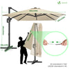 VOUNOT 3x3m Cantilever Parasol 360° Rotation & Tilt Garden Umbrella, Beige