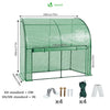 VOUNOT Lean to Wall Greenhouse with Zipped Roll-Up Door 200x100x180cm, Green