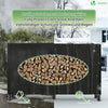 VOUNOT Firewood Log Rack with Cover, Metal Log Store Outdoor 200x26x116cm, Black