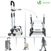 VOUNOT Folding Shopping Trolley on 6 Wheels, Aluminium Lightweight Shopping Cart with Insulated Cooling Bag, 50L Grey - VOUNOTUK