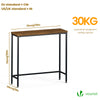 VOUNOT Slim Console Table, Metal Frame Entryway Table, 75x24x75 cm, Brown