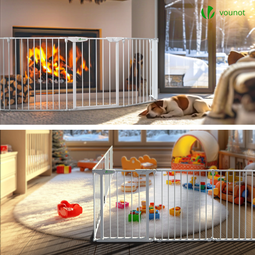 VOUNOT 6 Panel Safety Barrier Fireplace Protection Metal Fire Guard ...