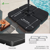 VOUNOT Set of 4 Cantilever Parasol Base Weights 60L Water or 100kg Sand, Black