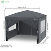VOUNOT 3m x 3m Pop Up Gazebo with Sides & 4 Weight Bags & Carry Bag, Grey
