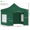 VOUNOT 3x3m Heavy Duty Gazebo with 4 Sides, Pop up Gazebo Fully Waterproof Party Tent with Roller Bag and Leg Weights, Green - VOUNOTUK