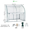 VOUNOT Lean to Wall Greenhouse with Zipped Roll-Up Door 200x100x180cm, White