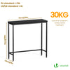 VOUNOT Slim Console Table, Metal Frame Entryway Table, 75x24x75 cm, Black