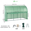 VOUNOT Lean to Wall Greenhouse with Zipped Roll-Up Door 300x100x180cm, Green