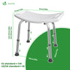 VOUNOT Adjustable Shower Stool, Bath Seat w/Non-Slip Feet Max Load 136 kg, White