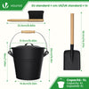 VOUNOT® 5L Ash Bucket with Lid, Shovel & Brush for Wood Burning Stove, Black