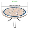 VOUNOT Round Tablecloth Covers Elastic Outdoor Picnic Waterproof Table Cover Ceramic Pattern 90-120cm