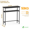VOUNOT Narrow Console Table, 2-Tier Metal Frame Entryway Table 80x24x80cm, Black
