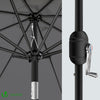 VOUNOT 2.7m Garden Parasol, Sunshade Patio Outdoor Tilting Umbrella with Crank Handle and Cover, Grey