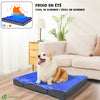 VOUNOT Dog Bed with Cooling Mat, Wahsable Pet Mattress Crate Cushion, Grey 76x51x9cm