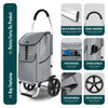 VOUNOT Folding Shopping Trolley with Detachable bag, 2 Mudguard wheels 55L Grey
