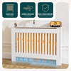 VOUNOT Radiator Cover Cabinet with Vertical Slats, White, 111x19x82cm