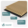 VOUNOT 4 Pack Acoustic Panels 120x60cm MDF Slat Wall Panels, Light Oak
