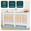 VOUNOT Radiator Cover Cabinet with Vertical Slats, White, 152x19x82cm