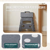 VOUNOT  Folding Step Stool, Anti-Slip Folding Stool, 37x30x32.5 cm Grey