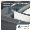 VOUNOT 150L Laundry Basket with Lid, Foldable Hamper with Removable Bag, Anthracite