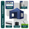 VOUNOT 3x3m Heavy Duty Pop Up Gazebo with 4 Sides Party Tent, Blue